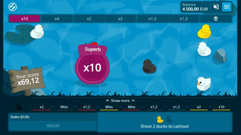 Exploding Ducks - resultado excelente após o segundo tiro